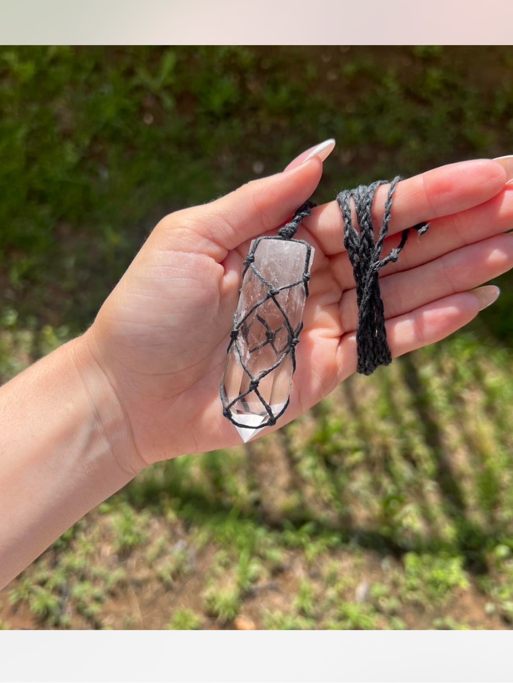 Hand Wrapped Clear Quartz Necklace